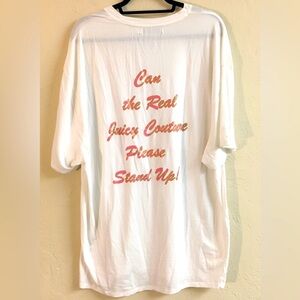 Juicy Couture Oversized Graphic T Shirt Large White Y2K 90’s Vintage Sty…
